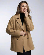 Monaco Jacket by Lauven – Women’s Camel Jacket with oversized tailored silhouette and relaxed fit.