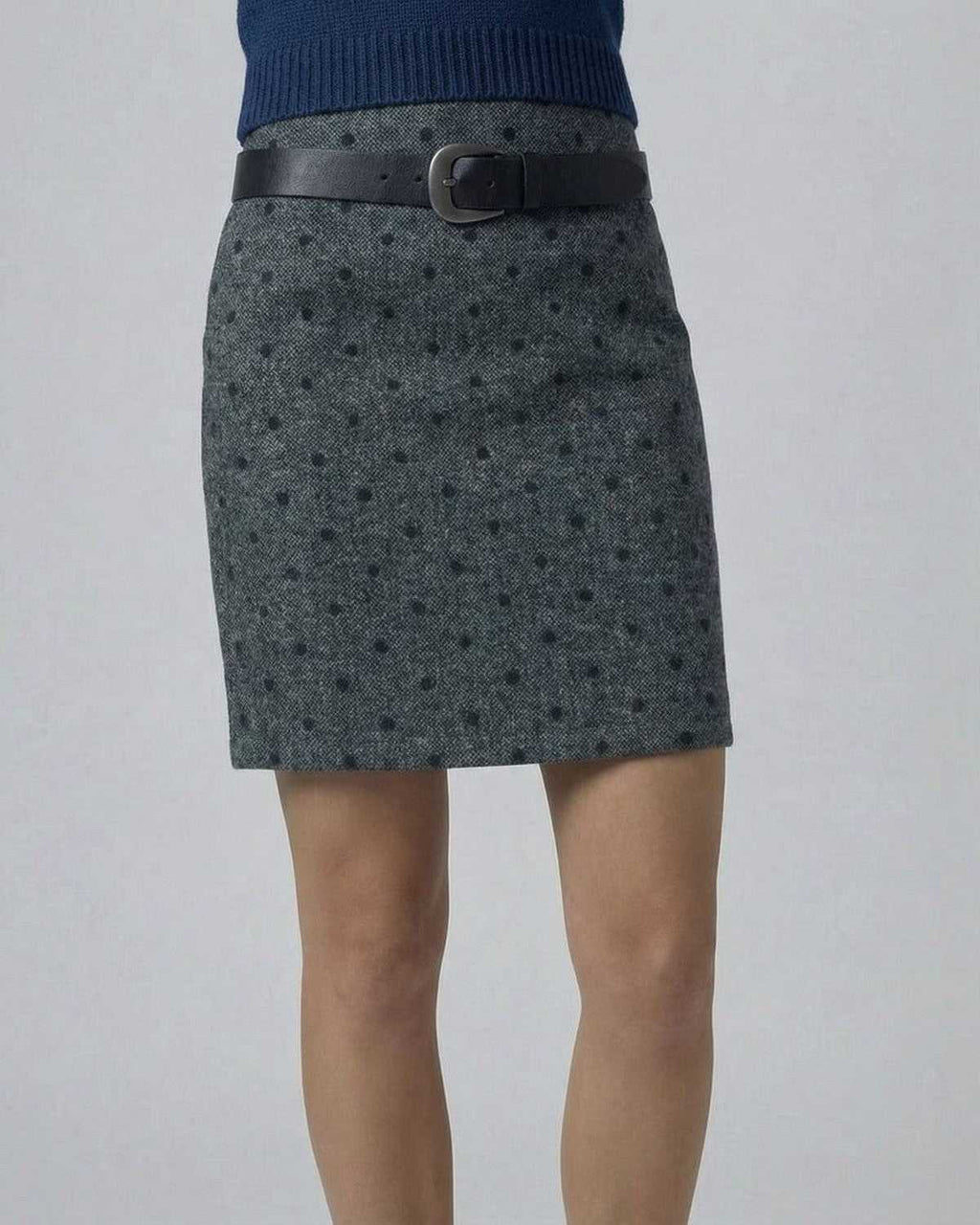 Lyra Mini Skirt by Lauven, featuring a polka dot bodycon fit and zip detail, perfect for stylish everyday wear.