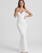 Monaco Maxi Dress featuring a strapless design, sweetheart neckline, mermaid silhouette by Lauven.