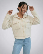 Aspen Jacket by Lauven – Women’s faux fur jacket with lapel collar, perfect for stylish cold-weather layering.