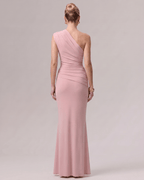 Aurelia Maxi Dress featuring a one-shoulder design and soft gathering for a refined look by Lauven.