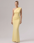 Aurelia Maxi Dress - one-shoulder, stretchy jersey, fluid drape, modern style from Lauven, perfect for elevated occasions.