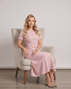 Aureline Maxi Dress featuring textured knit, round neck, and refined silhouette by Lauven, perfect for modern wardrobes.
