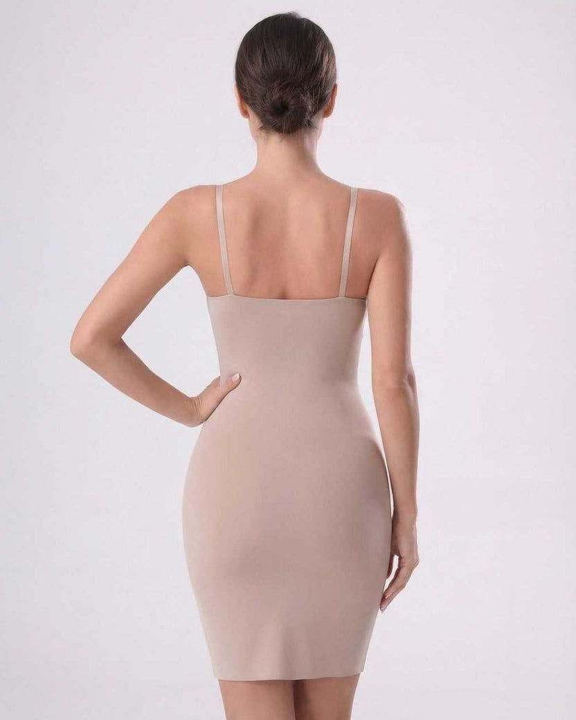 Elysia Mini Dress by Lauven showcasing a sleeveless design and side slit, offering a flattering fit and style.