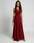 Ember Maxi Dress by Lauven in vibrant red with V-neck and flowing maxi length, perfect for any occasion.