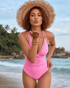 Aureline Set by Lauven — set, one-piece swim with V-neck, adjustable straps