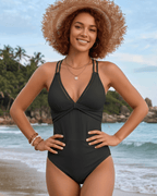 Aureline Set by Lauven — set, one-piece swim with V-neck, adjustable straps
