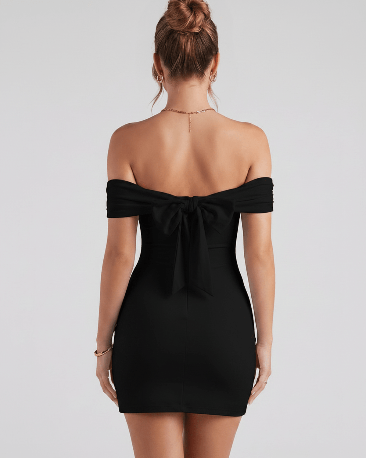 Solara Mini Dress by Lauven — stretch sleeveless off-shoulder bodycon mini dress