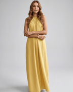 Lunara Maxi Dress by Lauven — cotton blend sleeveless halter neck loose fit maxi dress