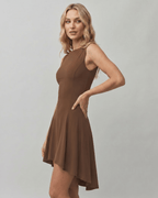 Aurelia Mini Dress by Lauven — polyester blend sleeveless boat neck fit and flare mini dress