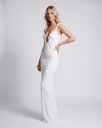 Solara Maxi Dress by Lauven — stretch jersey sleeveless scoop cutout bodycon maxi dress