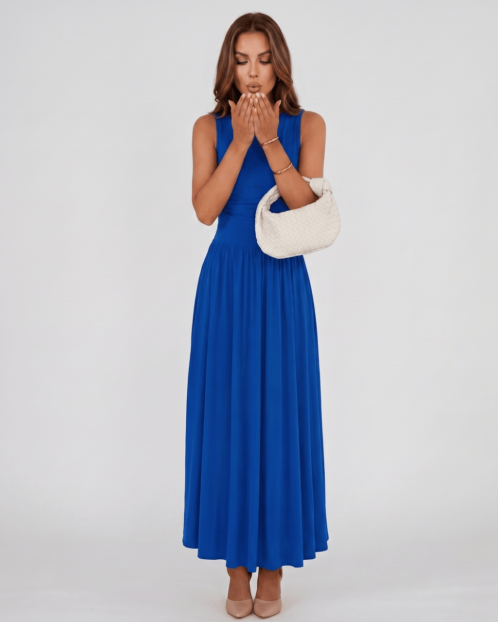 Aurelia Maxi Dress by Lauven — polyester sleeveless round neck A-line maxi dress