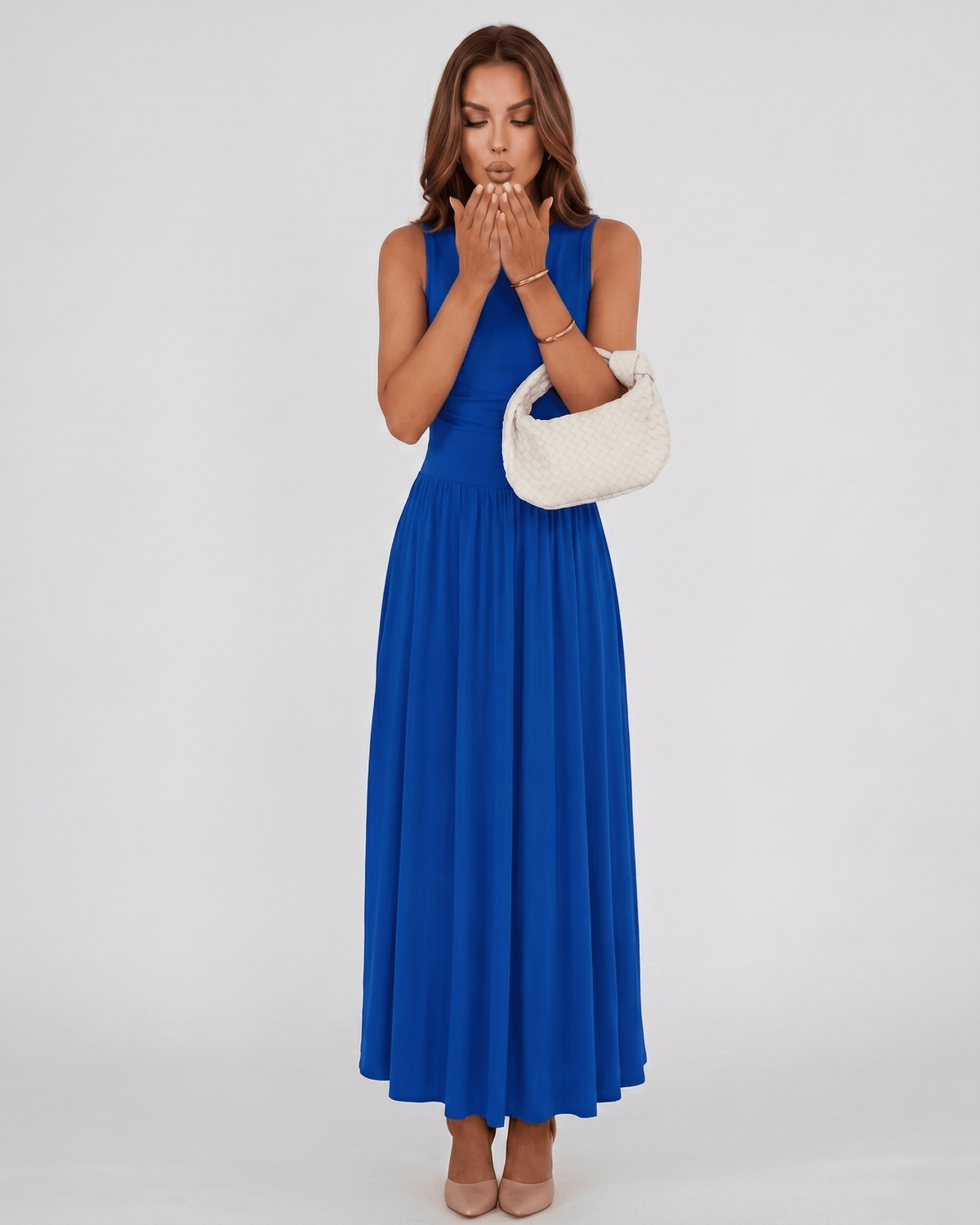 Aurelia Maxi Dress by Lauven — polyester sleeveless round neck A-line maxi dress