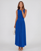 Aurelia Maxi Dress by Lauven — polyester sleeveless round neck A-line maxi dress