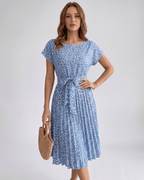Liora Midi Dress by Lauven — polyester short sleeve round neck A-line midi dress
