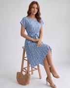Liora Midi Dress by Lauven — polyester short sleeve round neck A-line midi dress