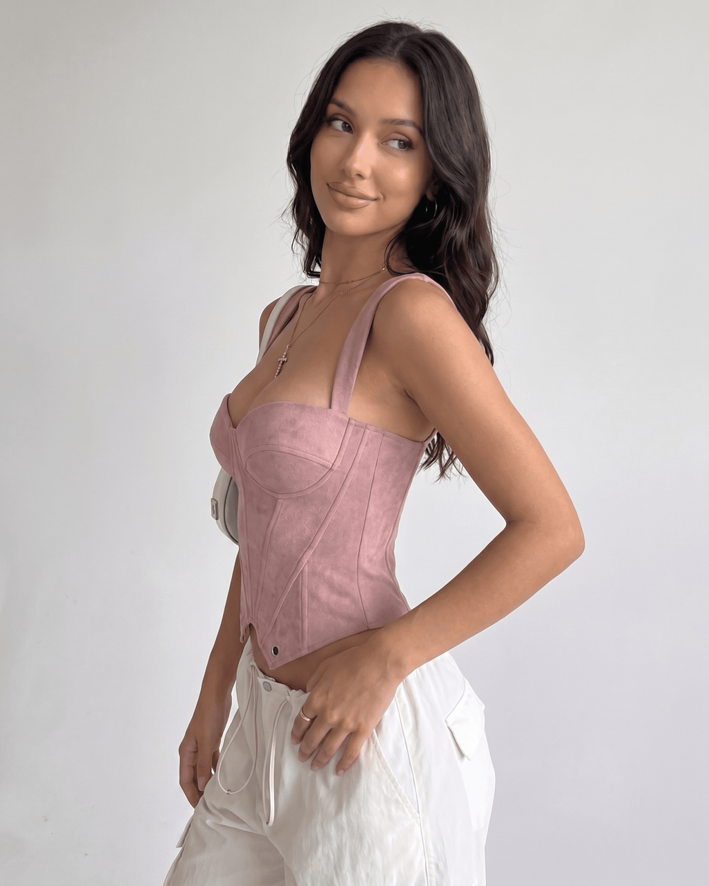 Veloura Corset Top by Lauven — women’s velvet corset top with sweetheart neckline