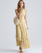 Seralyn Maxi Dress by Lauven — chiffon blend sleeveless V-neck A-line maxi dress
