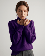 Aureline Sweater by Lauven — women’s oversized high-neck knit sweater with geometric texture and ribbed details
