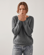 Veloura Sweater by Lauven — women’s relaxed knit sweater with soft brushed texture