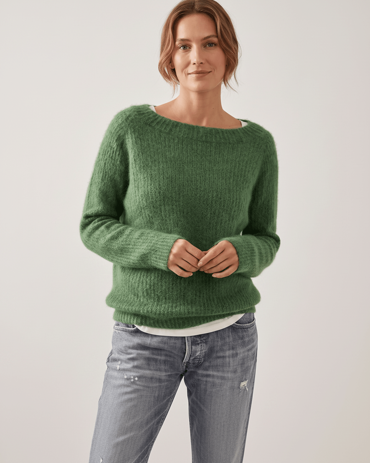 Veloura Sweater by Lauven — women’s relaxed knit sweater with soft brushed texture