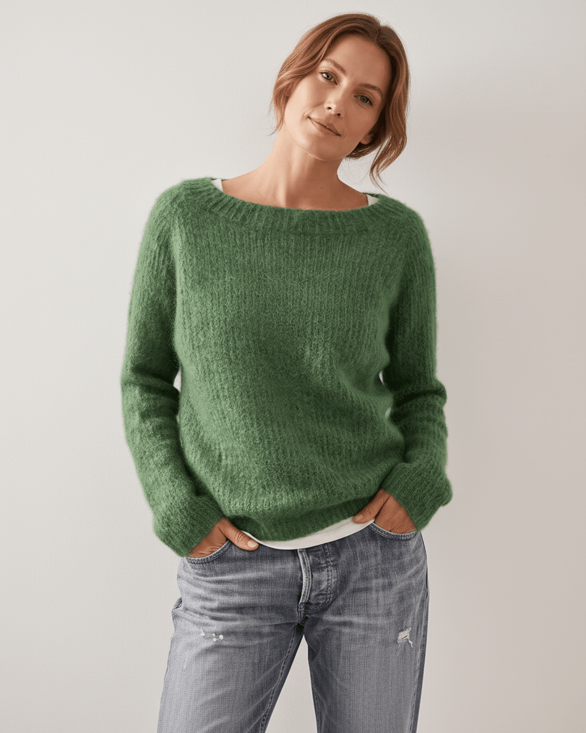 Veloura Sweater by Lauven — women’s relaxed knit sweater with soft brushed texture