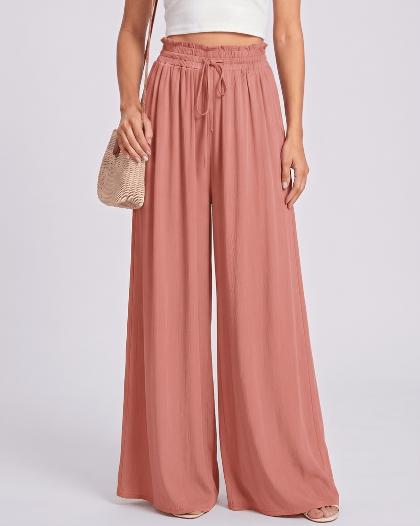 Selene Pants by Lauven — orange pants, high waist, casual