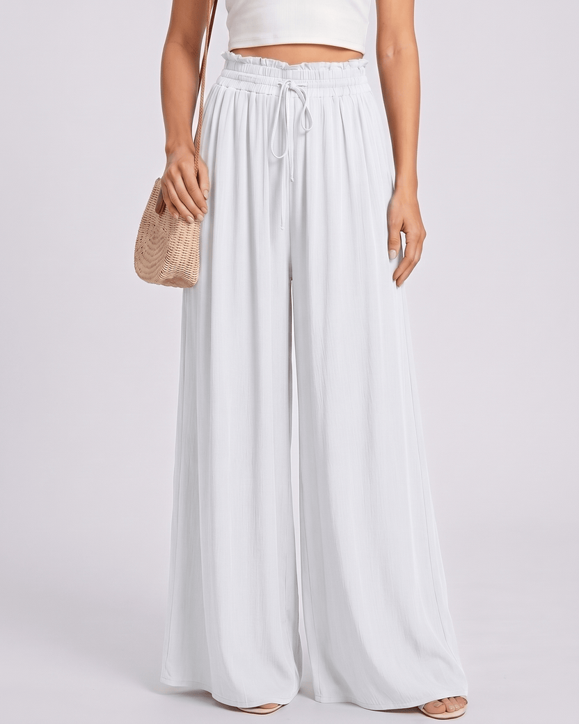 Selene Pants by Lauven — white pants, high waist, casual