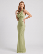 Seralyn Maxi Dress by Lauven — satin sleeveless cowl neck slim maxi dress