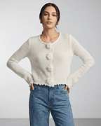 Camellia Cardigan by Lauven, a floral button knit cardigan with soft texture and elegant design.