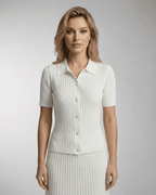 Capri Polo Shirt from Lauven, women’s slim knit polo shirt in lightweight summer fabric, elegant and breathable.