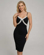 Celeste Midi Dress by Lauven featuring lace detailing, perfect for elegant evening events.