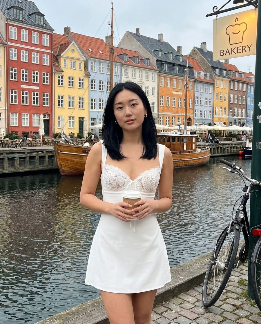 Lauven louvre mini dress