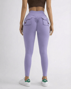 Iris Leggings by Lauven - Lavender ankle-length leggings with pockets, showcasing a flattering fit and sleek design.