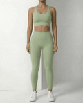 Iris Leggings Mint by Lauven, mint green ankle-length leggings with pockets and comfortable fit, ideal for activewear.