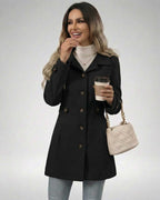 Noir Sculpt Jacket by Lauven, a women's black slim fit jacket featuring a refined silhouette and stylish details.