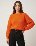 Sienna Sweater by Lauven, bright knit texture in a relaxed silhouette, perfect for everyday wear.