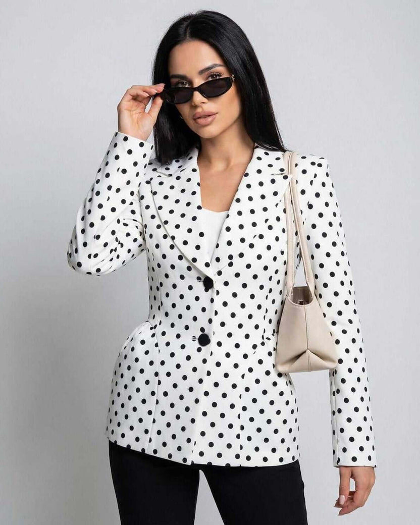 Verona Jacket by Lauven – Slim Fit Polka Dot Jacket for Workwear and Business Elegance.