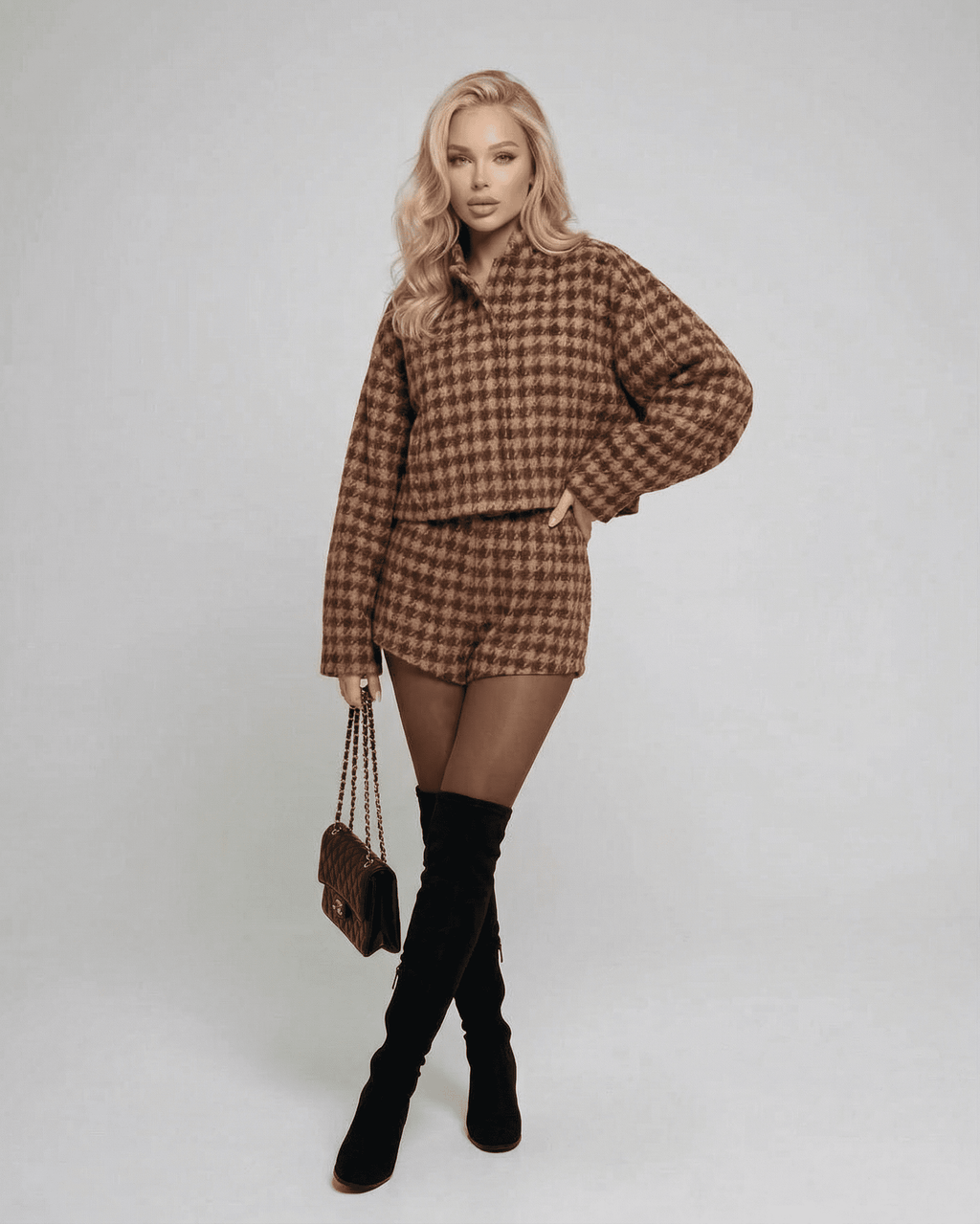 Verona Set by Lauven – Elegant chic two-piece set with tailored shorts and a structured top.