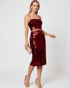 Lustra Sequin Set featuring a high-shine two-piece design with reflective sequins by Lauven, perfect for modern glamour.