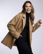 Monaco Jacket by Lauven - Women’s Camel Jacket with Oversized Tailored Silhouette for polished layering.