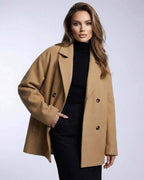 Monaco Jacket by Lauven - Women’s camel oversized tailored jacket for polished workwear and casual styling.