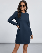 Nero Mini Dress by Lauven, featuring a deep navy color and relaxed fit, perfect for casual wear.