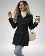 Noir Sculpt Jacket by Lauven, women's black slim fit jacket, offering structured elegance and modern style.