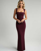 Veloura Maxi Dress by Lauven — stretch sleeveless square neck bodycon maxi dress