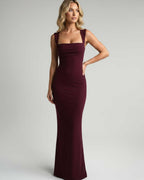 Veloura Maxi Dress by Lauven — stretch sleeveless square neck bodycon maxi dress