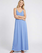 Solenne Maxi Dress by Lauven — soft stretch sleeveless V-neck relaxed A-line maxi dress