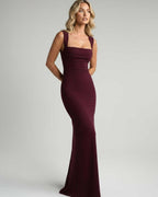Veloura Maxi Dress by Lauven — stretch sleeveless square neck bodycon maxi dress