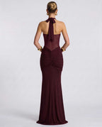 Solvane Maxi Dress by Lauven — stretch mesh sleeveless halter neck slim fit maxi dress