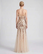 Celestia Maxi Dress by Lauven — polyester-spandex sleeveless off-the-shoulder mermaid maxi dress